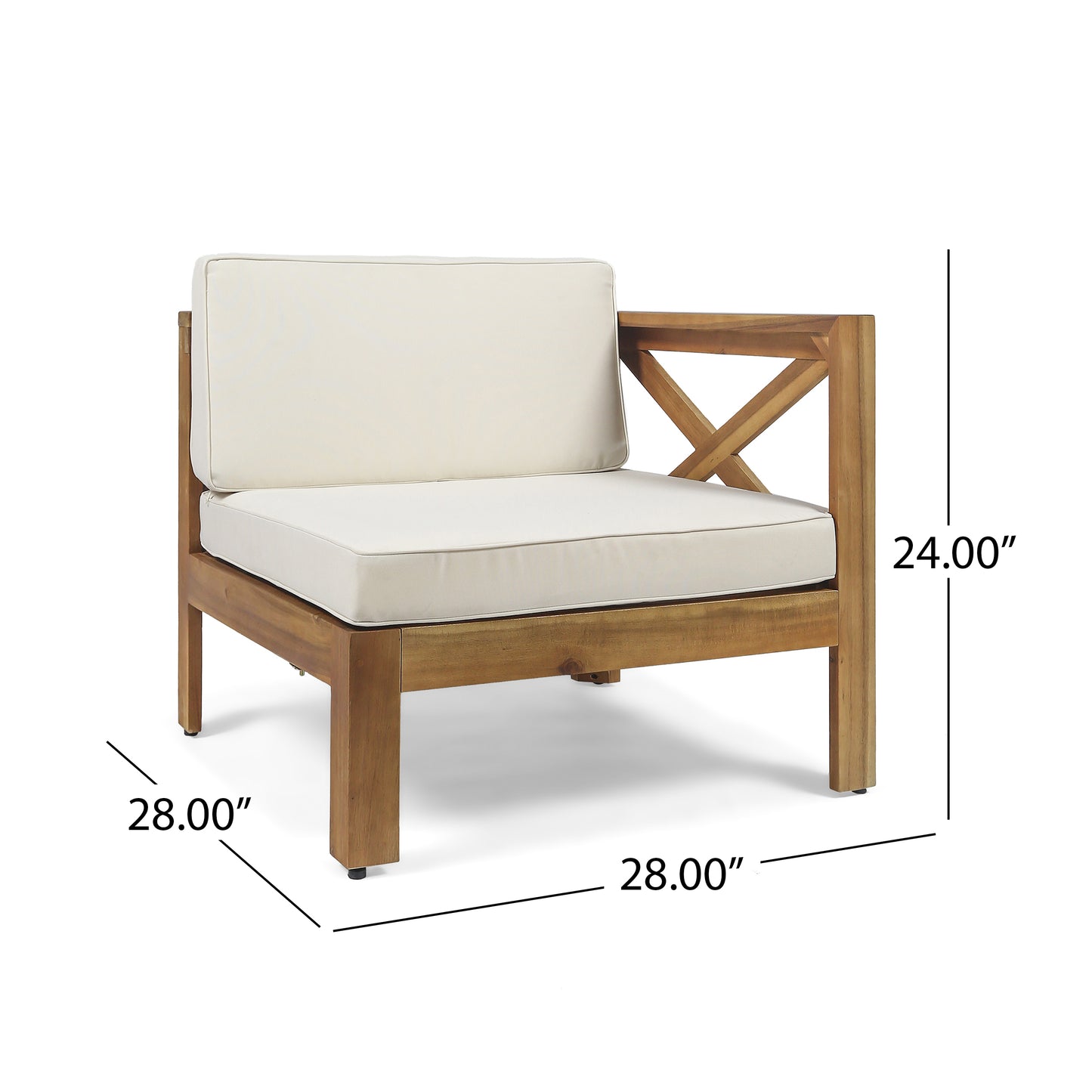 Beige L-Shaped Outdoor Sofa Set with Water-Repellent Cushions