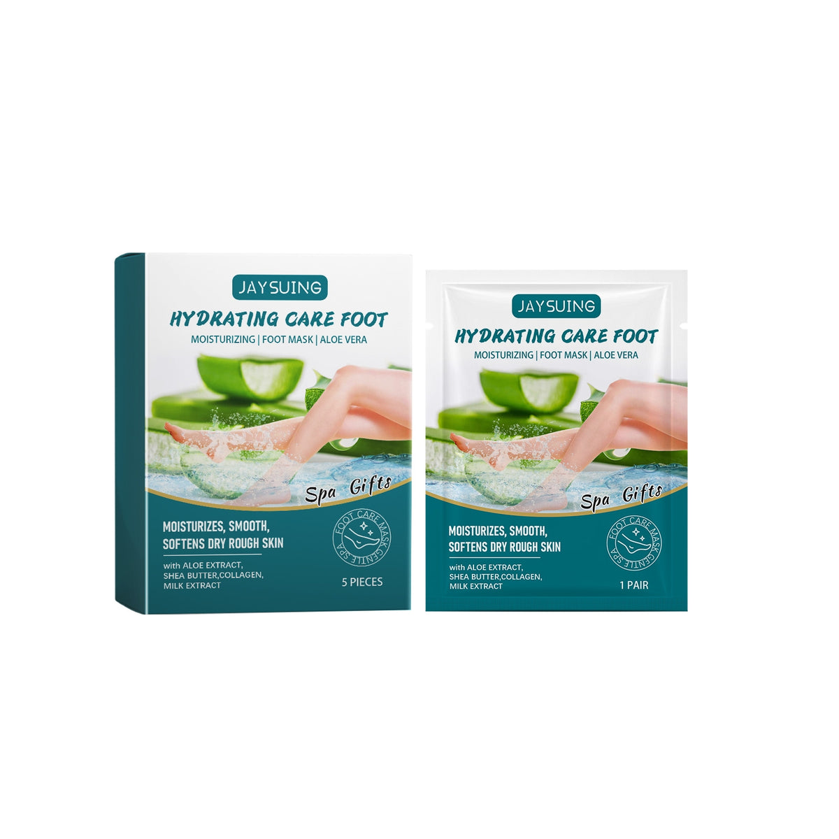 Aloe Vera Foot Mask Set - Exfoliating Foot Peels for Smooth Skin - 5 Pieces