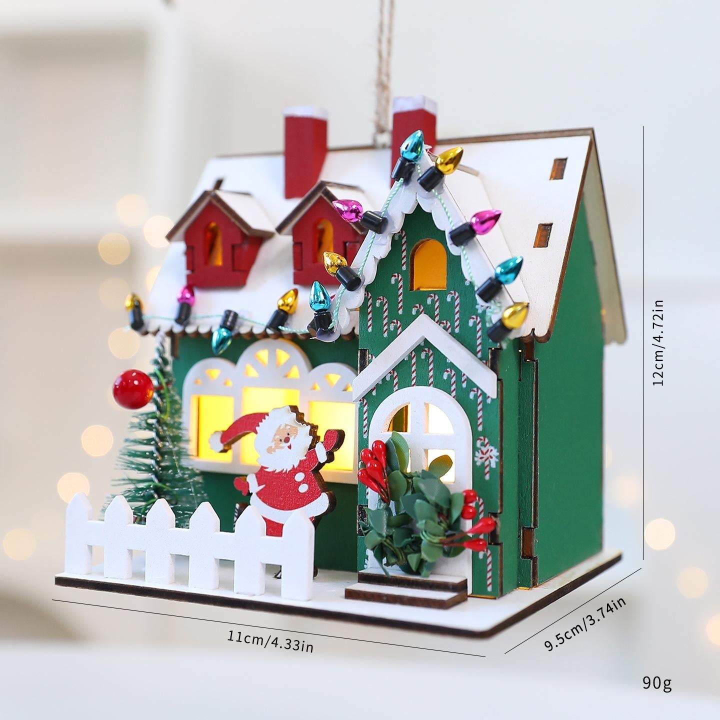 Creative Christmas Wooden House Pendant Decor - Rustic Holiday Ornaments