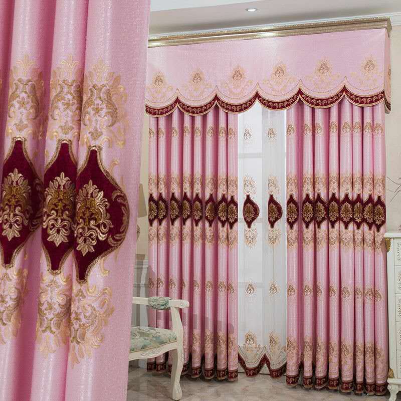 Velvet Rope Embroidered Curtain with Chinese Style Jacquard Fabric