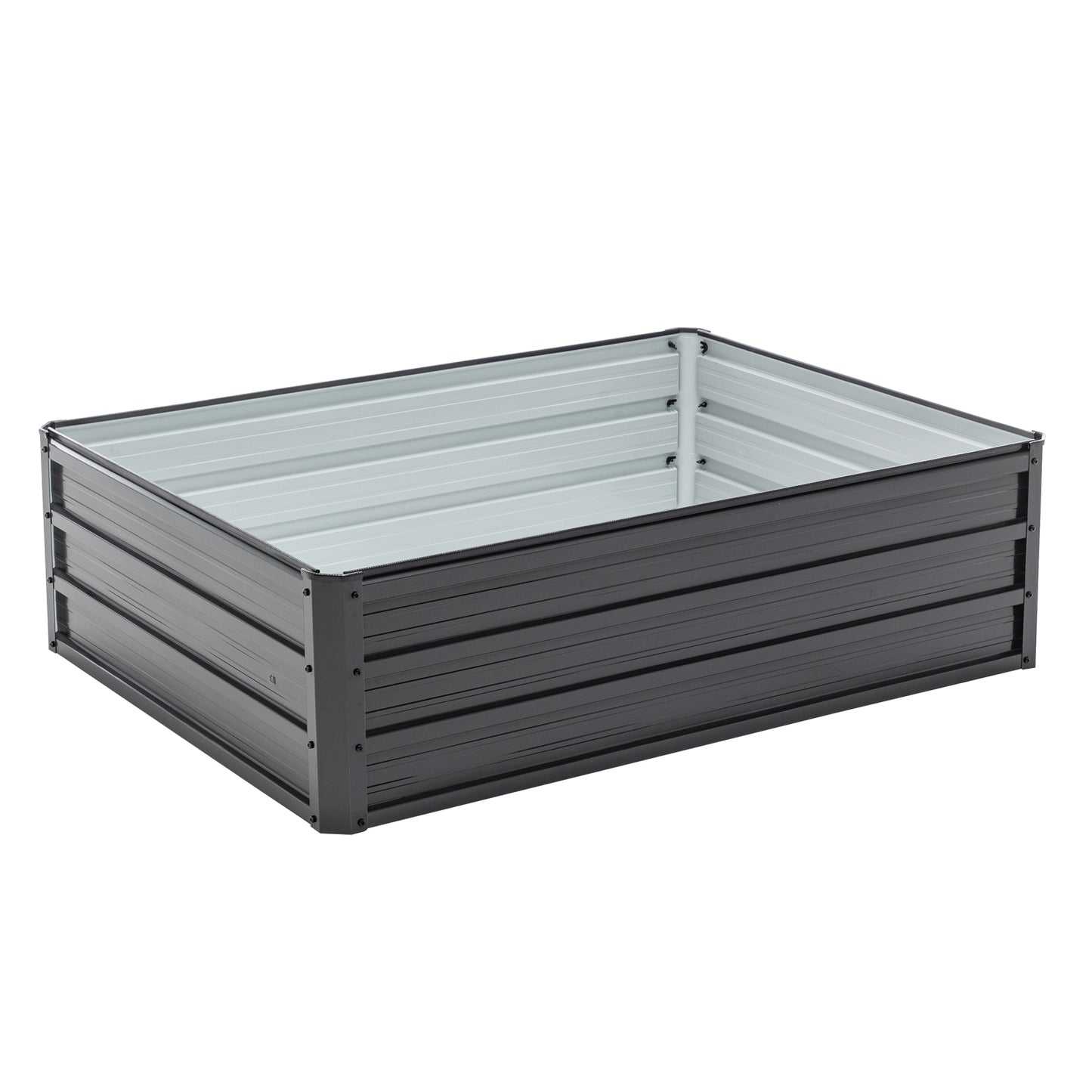 Metal Raised Garden Bed - Galvanized Planter Box 4x3x1 ft - Black