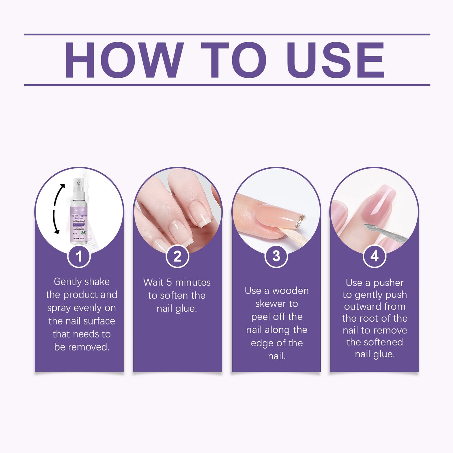Gentle Nail Polish Remover Spray - Quick-Acting Nail Glue Dissolver