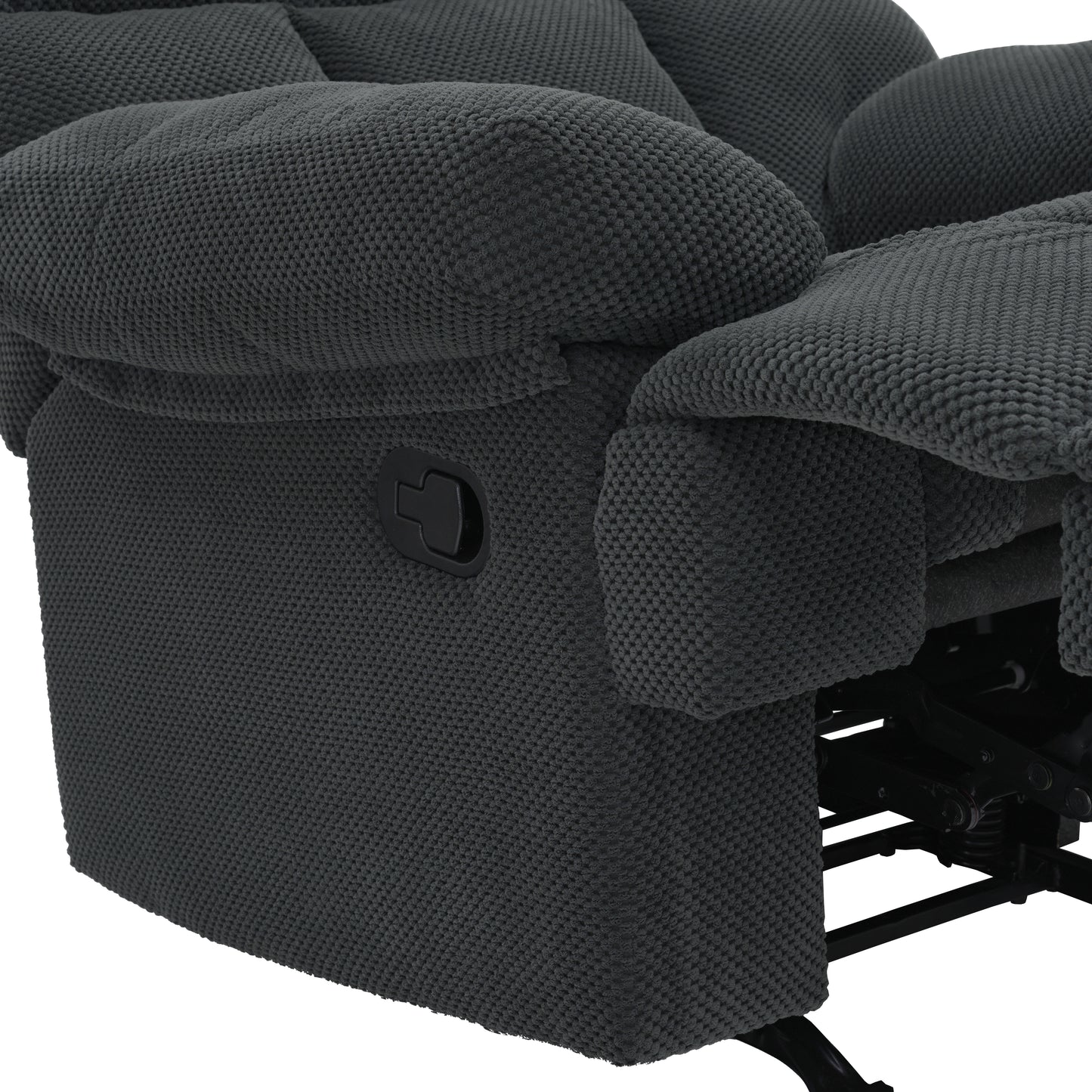 Modern Manual Rocker Recliner Chair - Dark Gray Upholstery