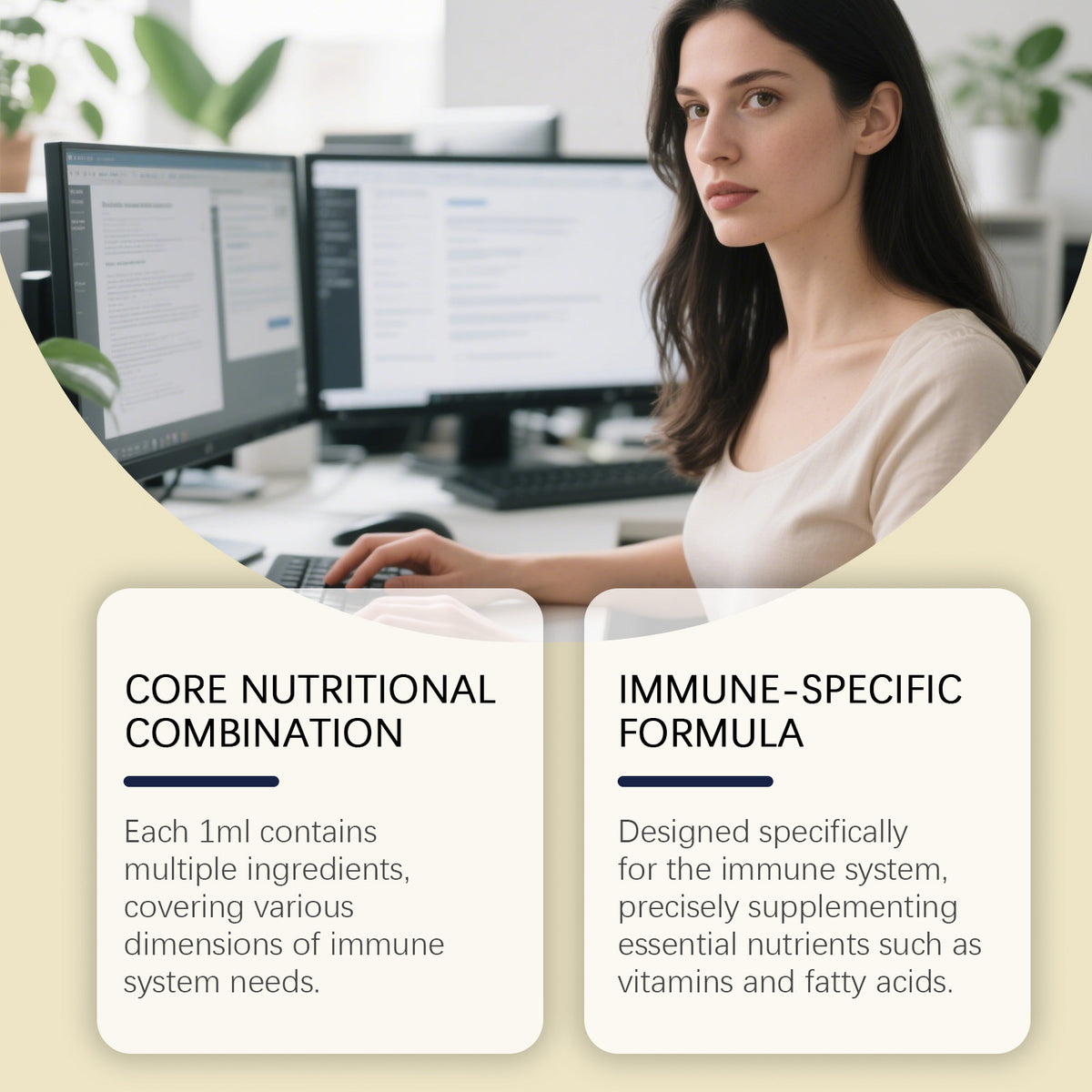 Immune Support Supplement Drops with Vitamin D3 & Omega-3 - 60ml