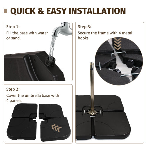 Heavy-Duty Offset Patio Umbrella Stand, Refillable Base With Water Or