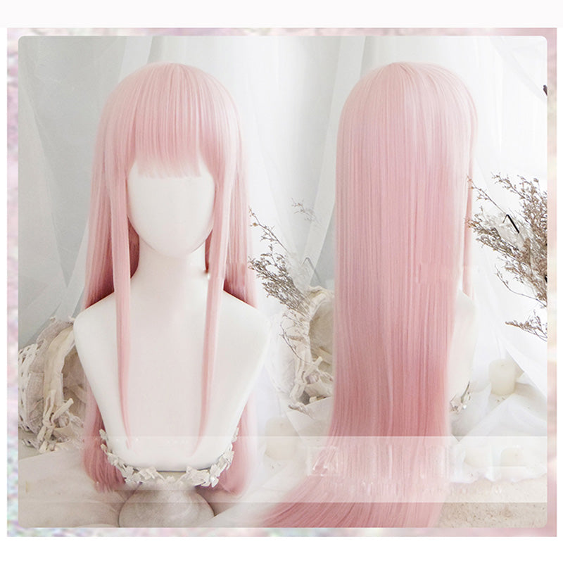 Cosplay Wig Pink - 90cm Long Hair Synthetic