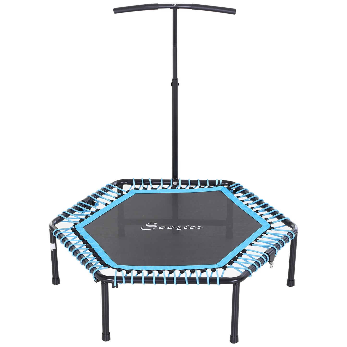 4.5ft Portable Foldable Fitness Trampoline with Adjustable T-Bar - Blue