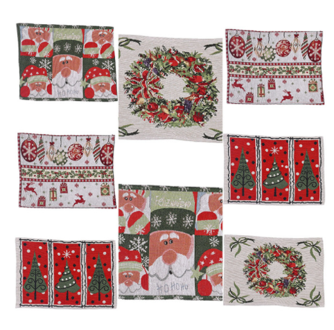 Christmas Knitted Cloth Placemats Set - Holiday Table Decor for Home