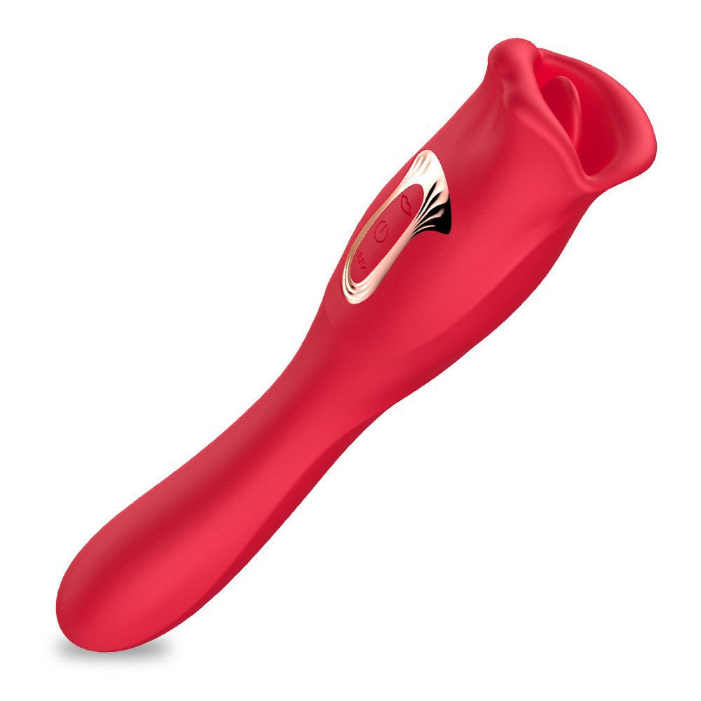 Three-in-One Female Mouth Toy - Red, Adult Wellness, Manual Control