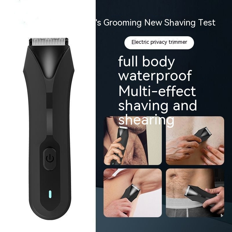 Electric Body Hair Trimmer Waterproof - Black