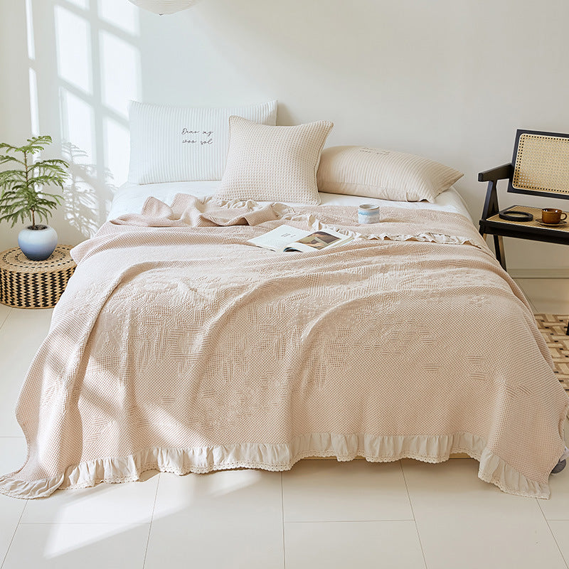 Cotton Waffle Embossed Towel Blanket - Multiple Sizes & Patterns