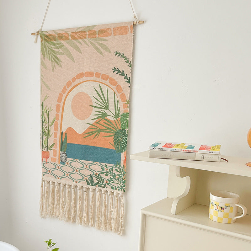 Hand-Woven Tassel Tapestry Wall Hanging Home Decor - 70x50cm