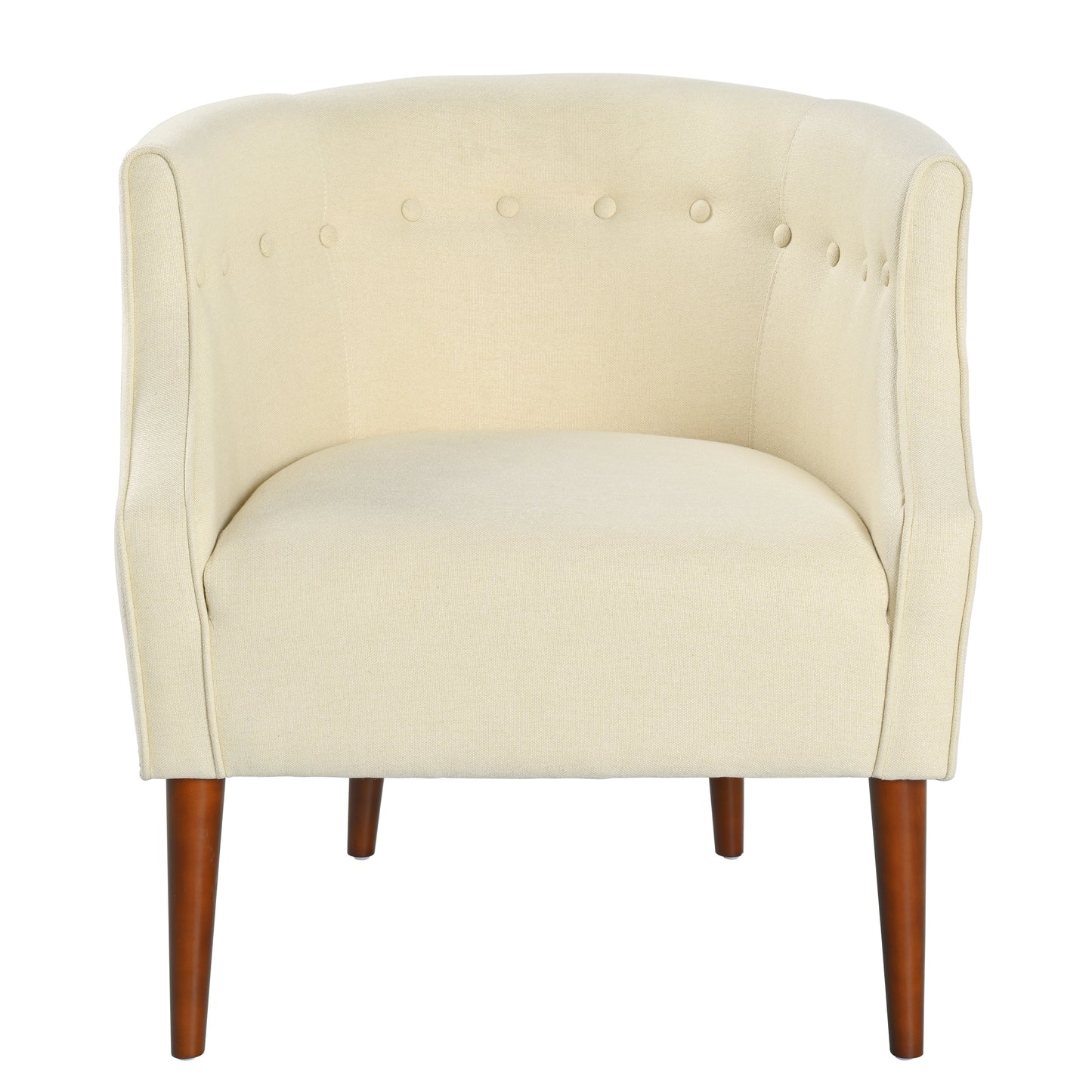 Modern Club Chair With Button-Tufted Back & Tonal Piping