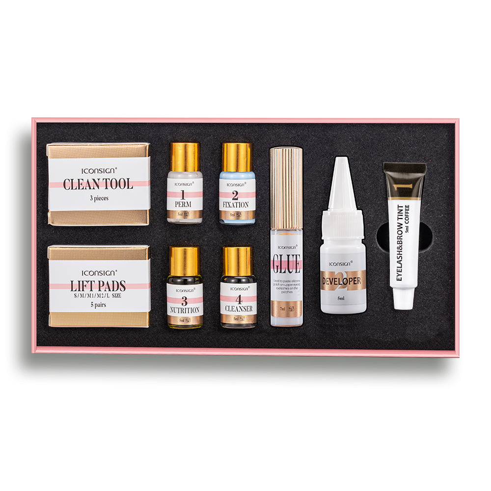 Lash Lift and Eyebrow Tint Kit - Professional Eyelash Perming & Dyeing Set