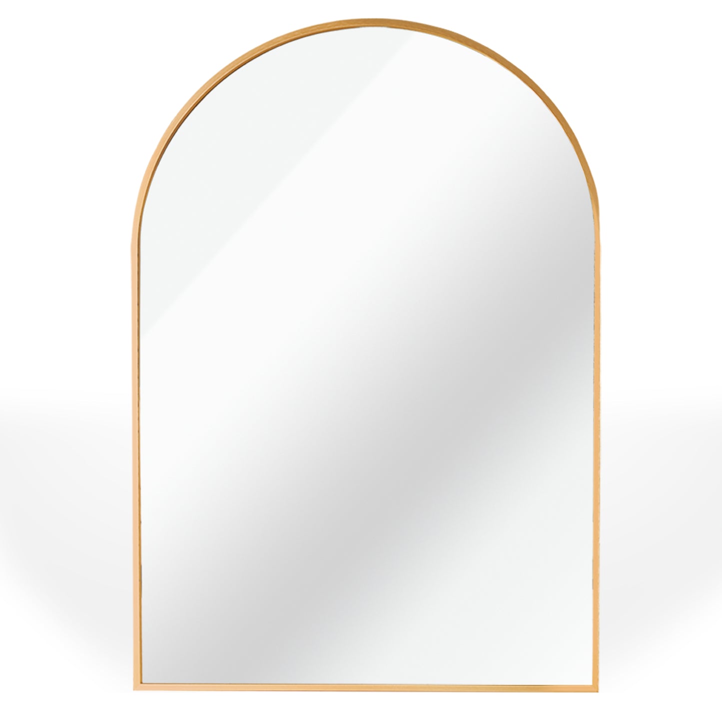 Gold Metal Framed Arched Bathroom Mirror - 24x32 Inch
