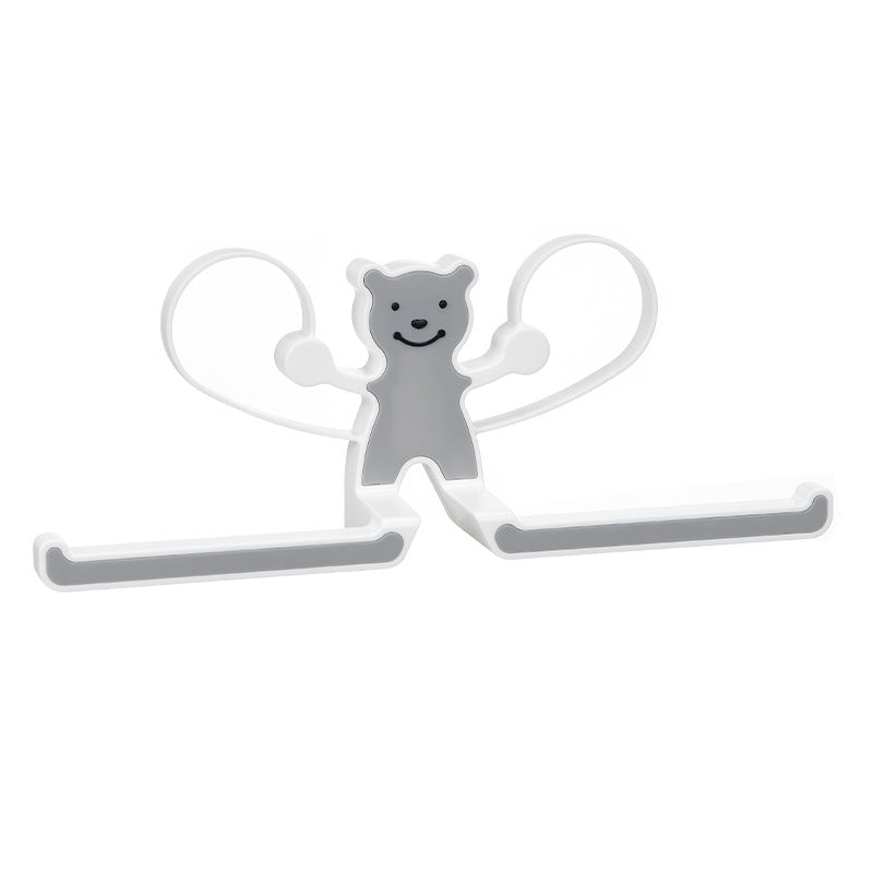 Gray Bear Hanger Storage Rack - Patent Design for Closet Organization