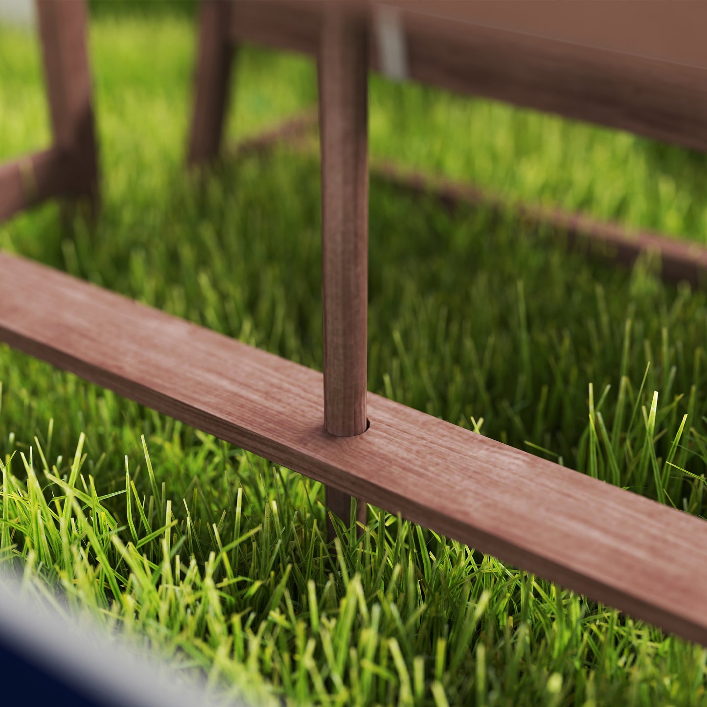 Kids Wooden Picnic Table Set with Cushions & Umbrella - Navy Blue