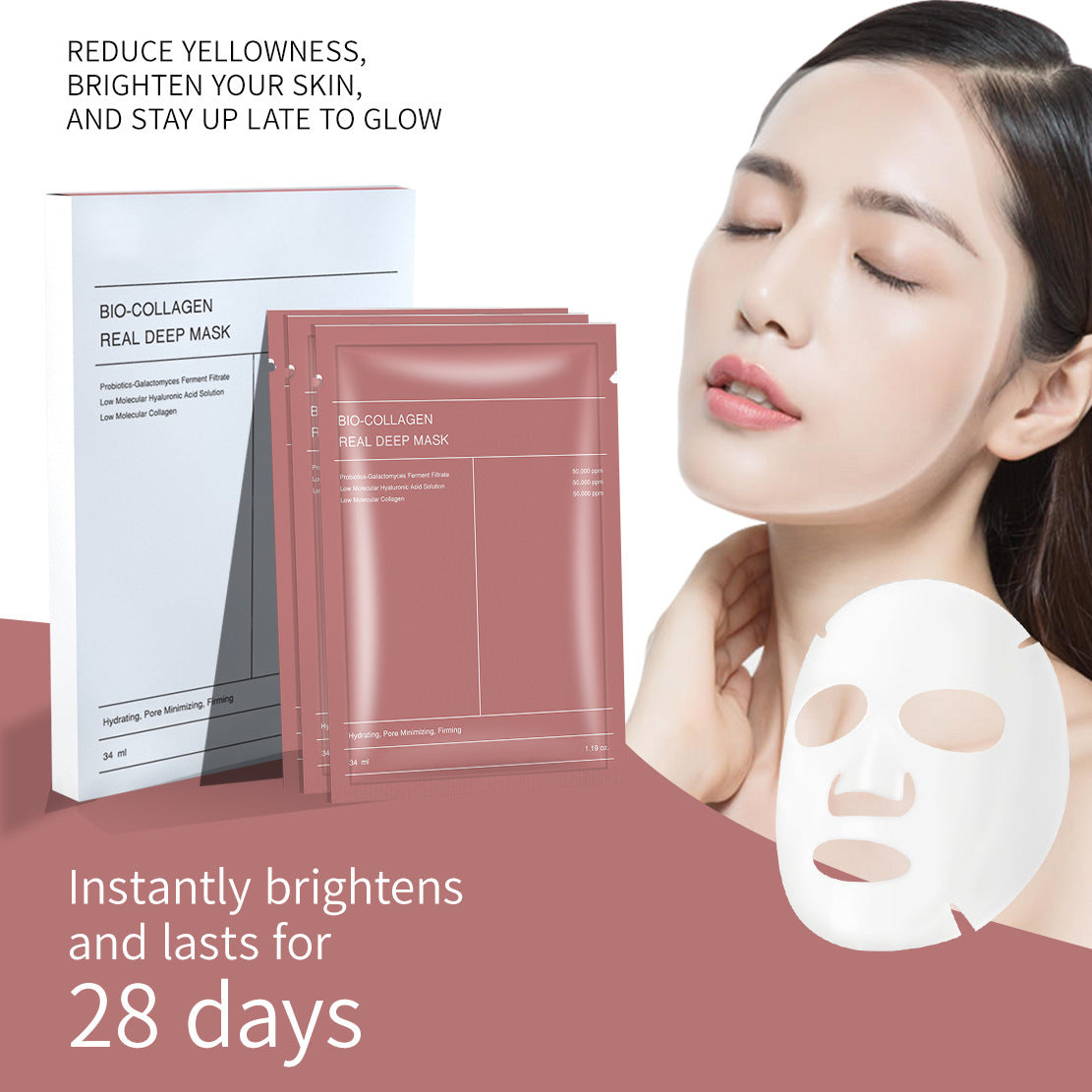 Collagen Facial Mask with Hyaluronic Acid & Yeast Fermentation - 34ml