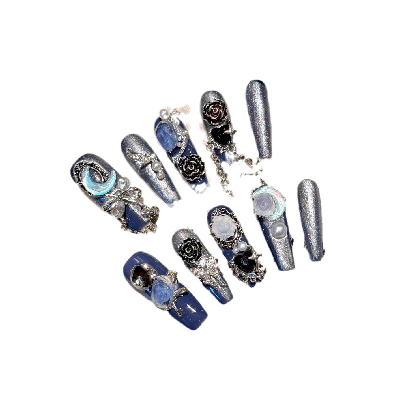 French Style Press-On Nails - Long Almond Wearable Fake Nail Set