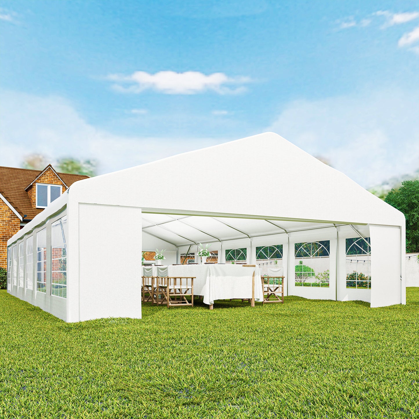 Large 23' x 39' Outdoor Carport Canopy Tent with Sidewalls