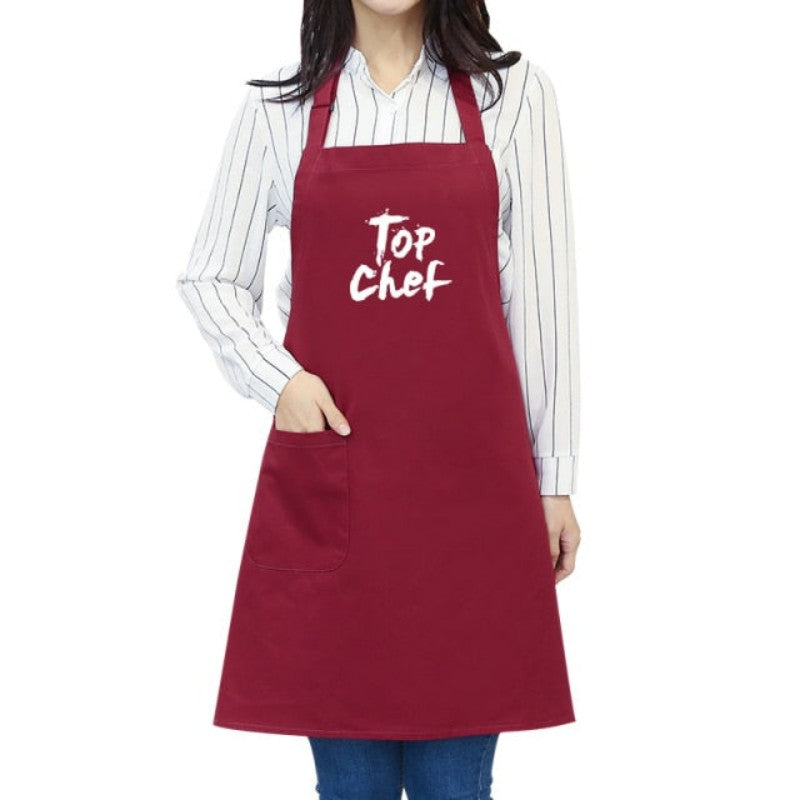 Cotton Apron for Kitchen & Food Service - Red, Sleeveless, All Cotton