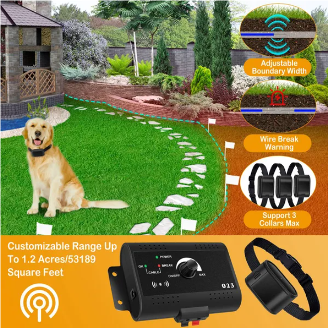 Electric Dog Fence System with Collar and Wire for Barking Control