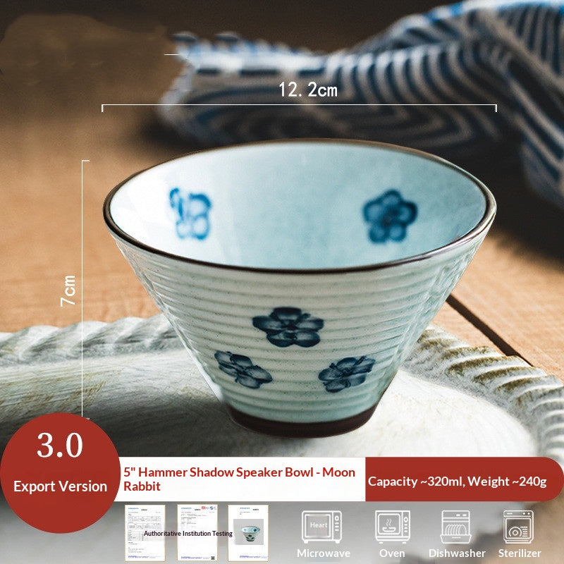 Ceramic Rice Bowl Set - Elegant Dinnerware for Home Use with Variety of Colors