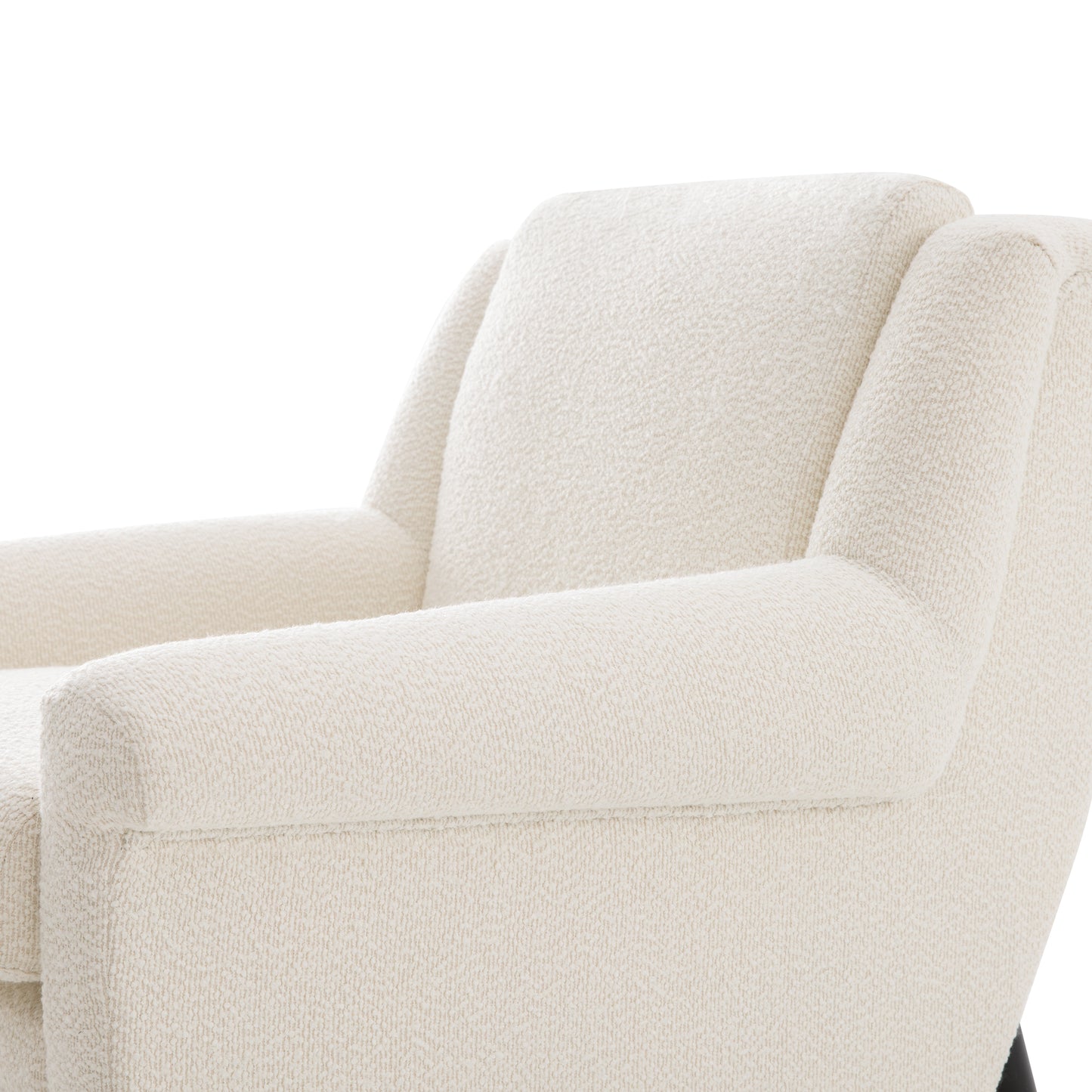 Beige Modern Accent Chair with Flared Arms - Upholstered Lounge Chair