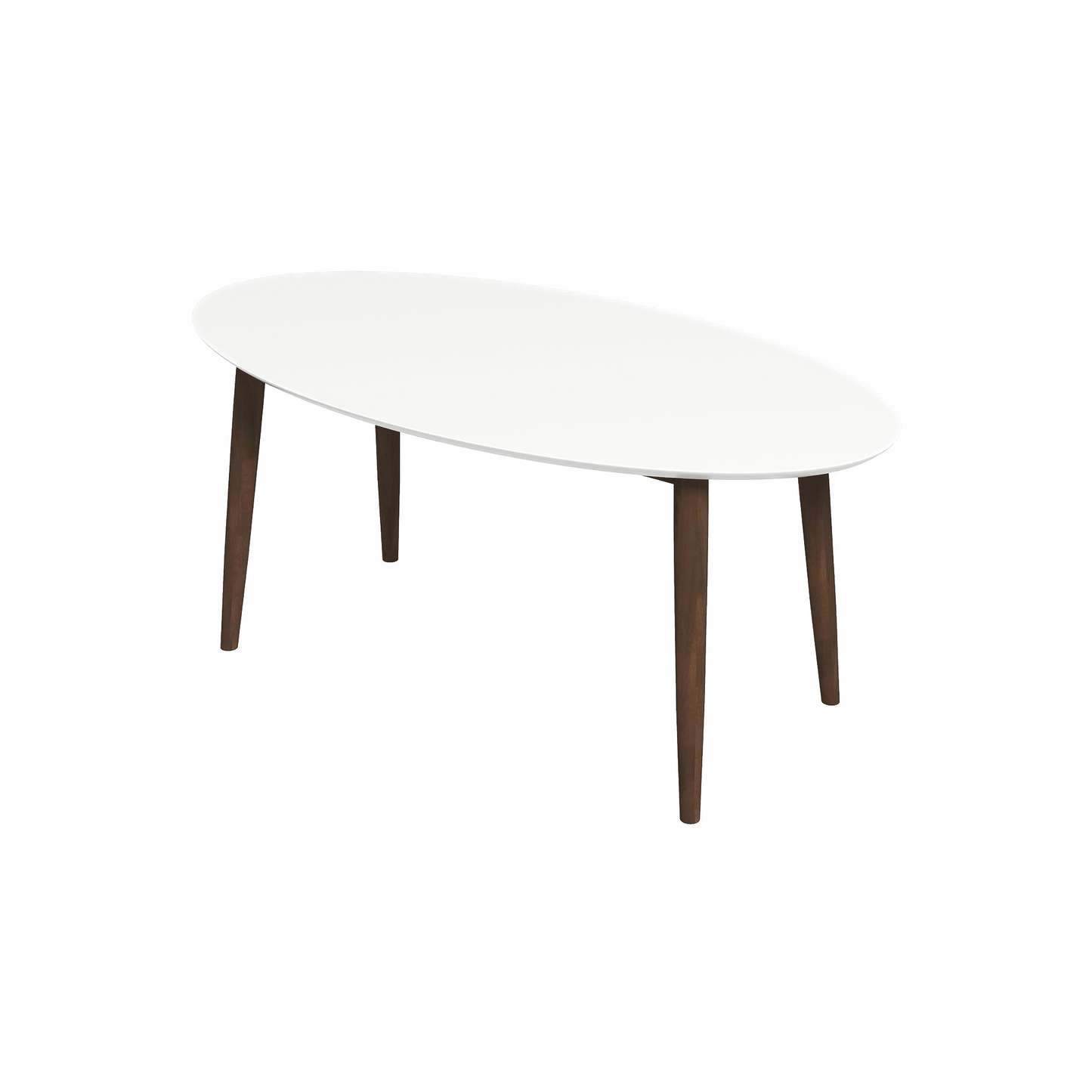 Ada Mid Century Modern Style Solid Wood Dining Table With White Top -
