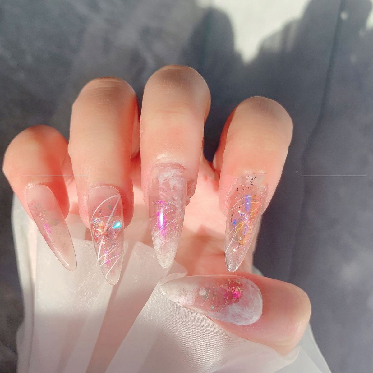 White Fairy Nail Stickers - Polarised Wearable Nails