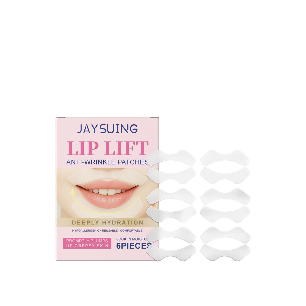 Lip Lift Anti-Wrinkle Patches - 6 Pieces for Facial Skin Care