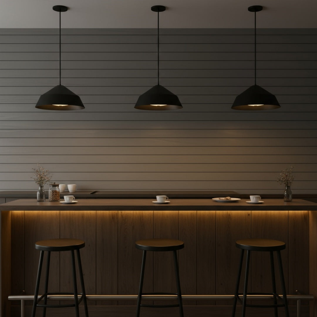 22-Inch Integrated LED Black Pendant Light Fixture