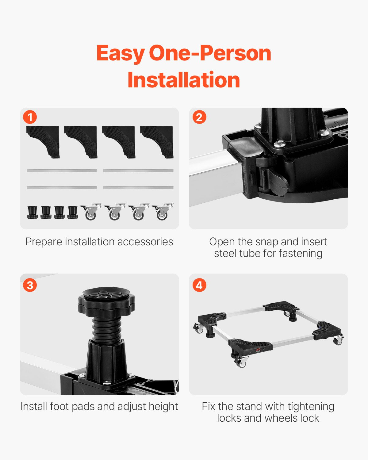 Heavy-Duty Adjustable Mobile Furniture Dolly for Appliances - Black