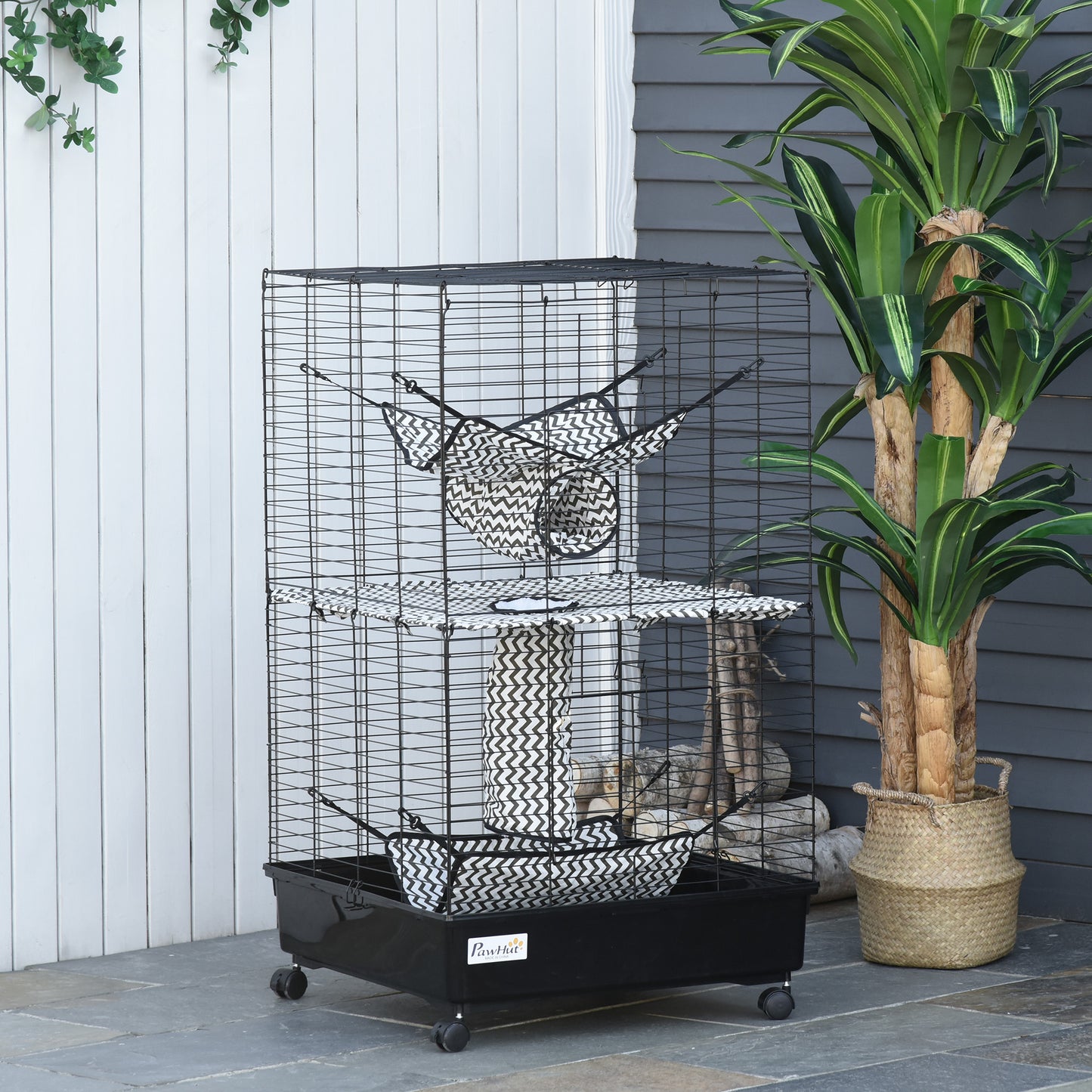 42-Inch Small Animal Ferret Cage with Wheels Tunnels & Hammocks
