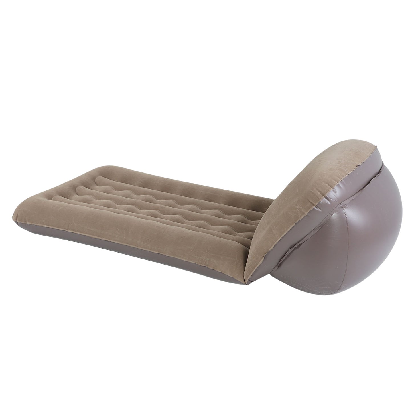 Inflatable Mattress With Adjustable Backrest Brown Portable Foldable
