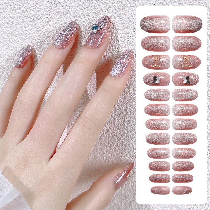 Fake Nail Patches with Jelly Glue - 24 Pieces