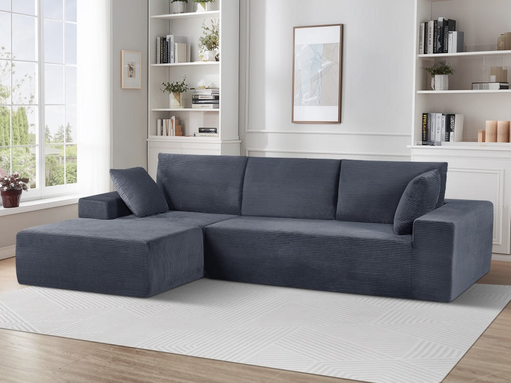 CozyForm Convertible Sectional Sofa In Soft Corduroy, Modern Comfy