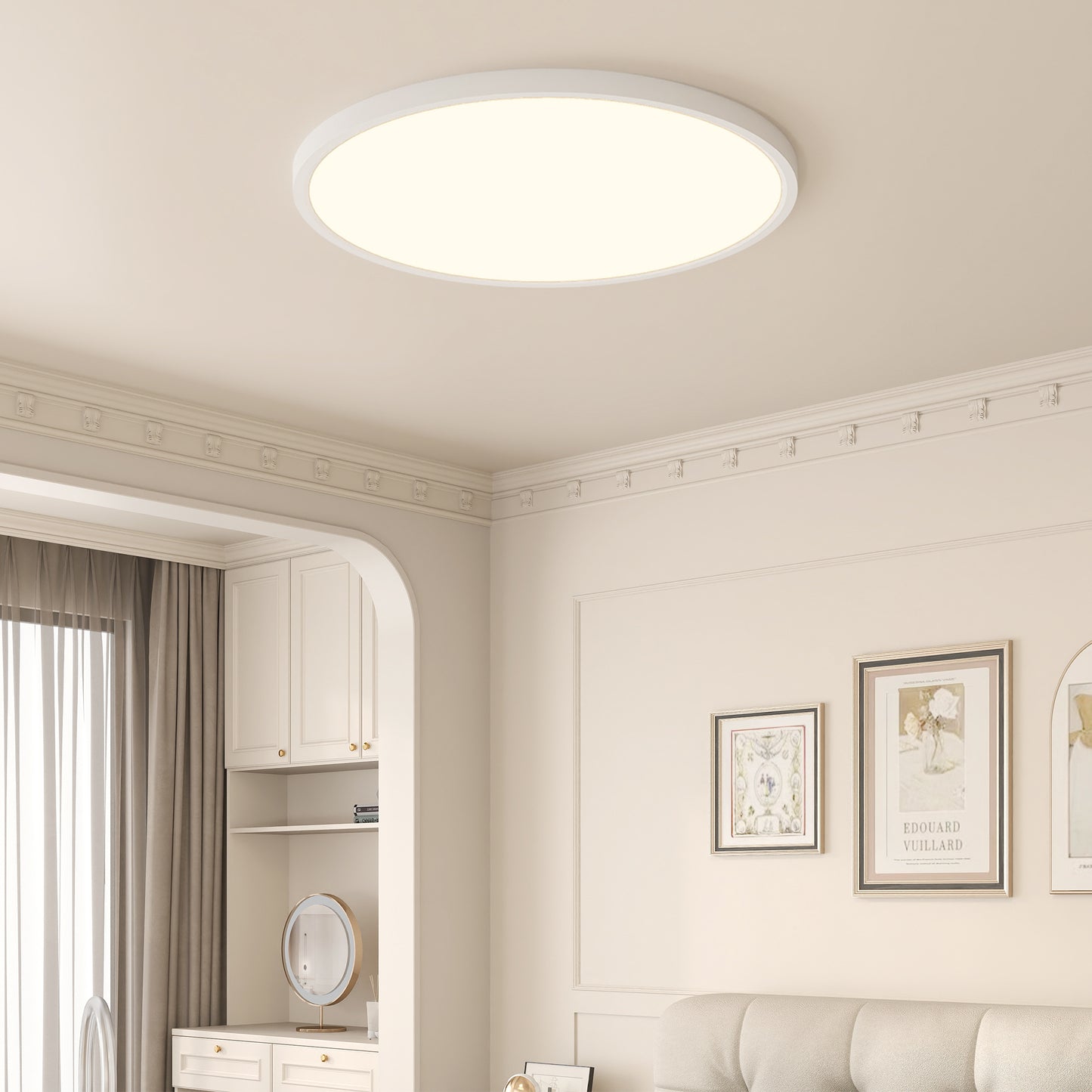 16-Inch Dimmable LED Flush Mount Ceiling Light Fixture - 5CCT