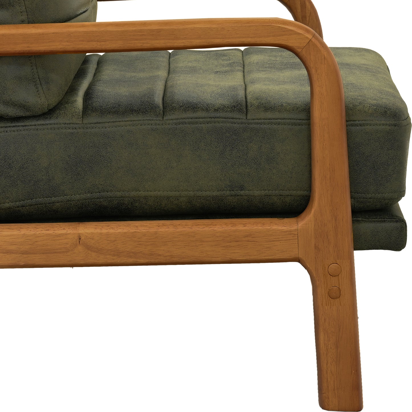 Mid-Century Modern Olive Green Fabric Armchair