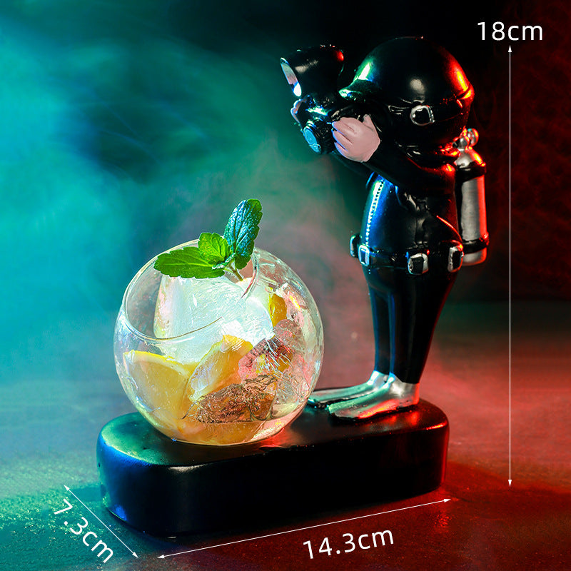 Creative Astronaut Cocktail Glass - Modern Wine Glass for Home Bar, 201-300ml