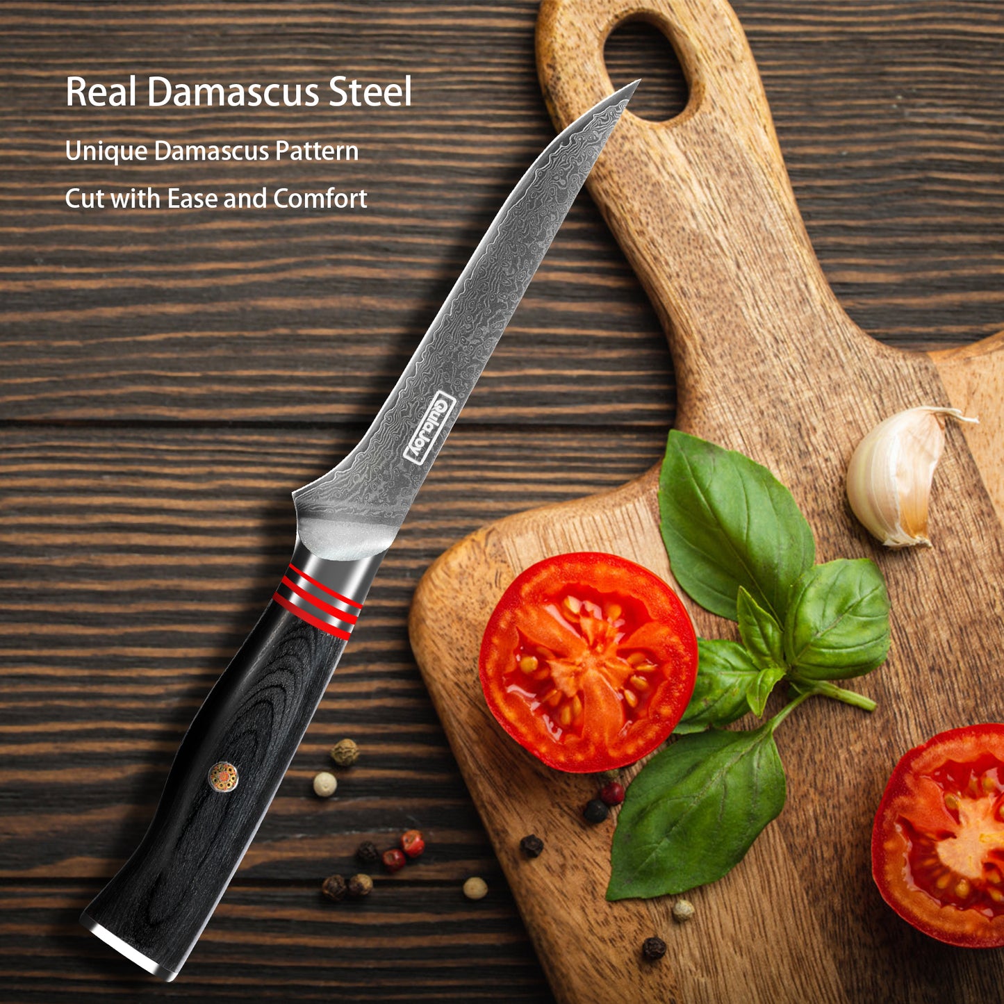 VG10 Chef Knife - 67-Layer Japanese Damascus Steel, 8 Inch Kitchen Knife with Ergonomic Handle