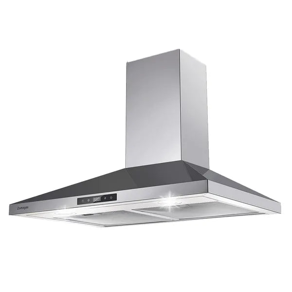 30-Inch Wall-Mounted Range Hood with 450 CFM Touch Panel Stainless Steel Kitchen Vent