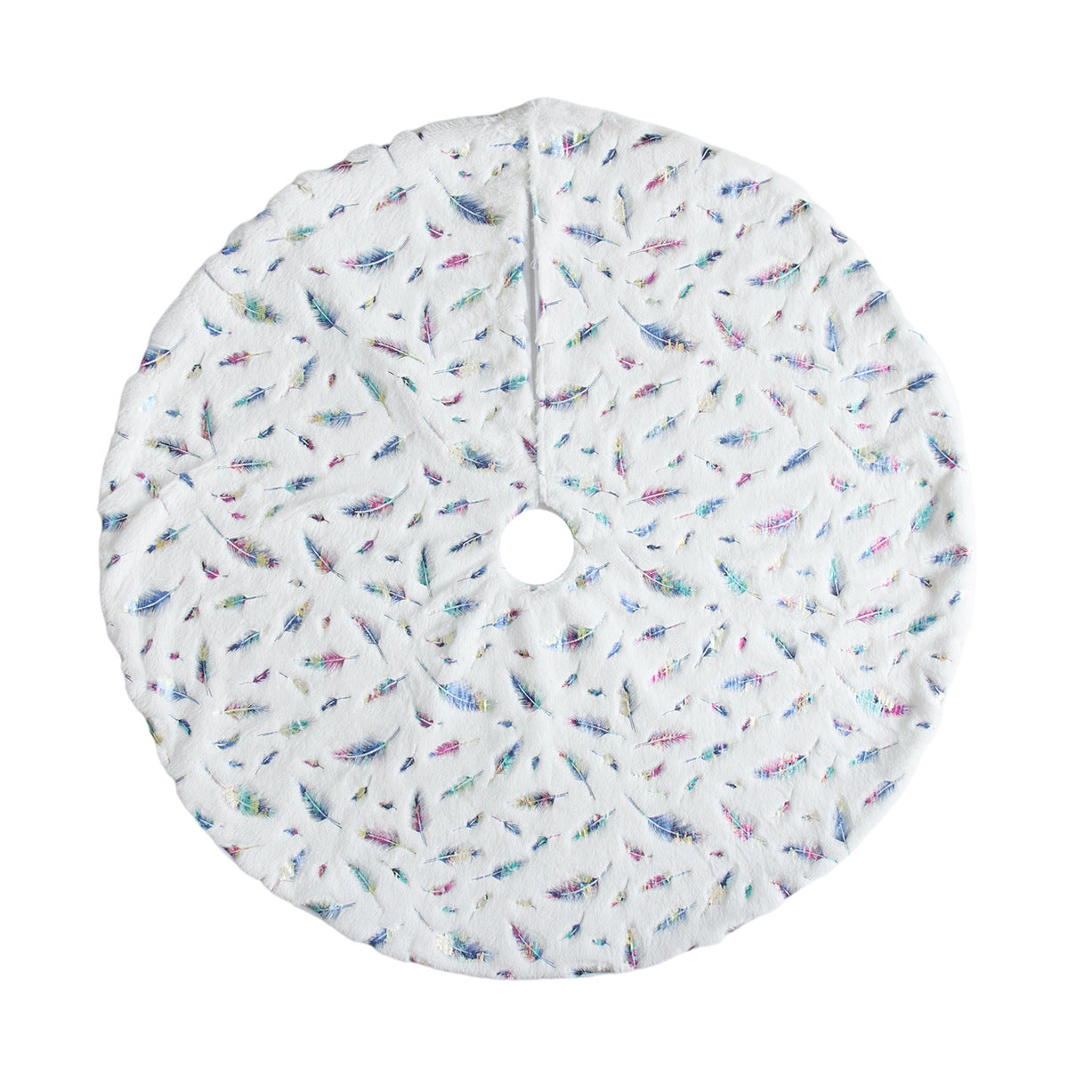 White Plush Christmas Tree Skirt - Festive Holiday Decoration, 90cm & 122cm Sizes