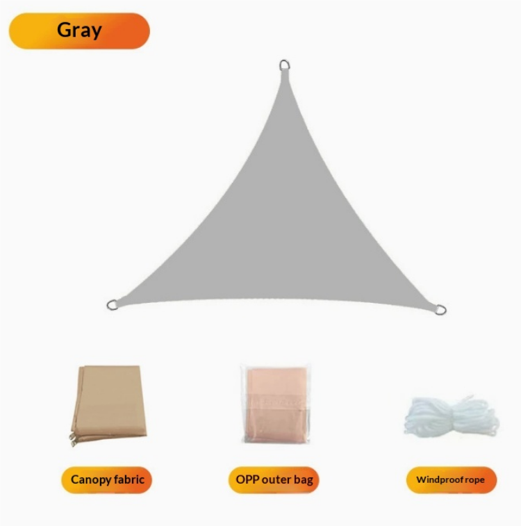 6x8 ft Sunshade Sail Grey Sand Waterproof Shade Sail for Garden & Patio