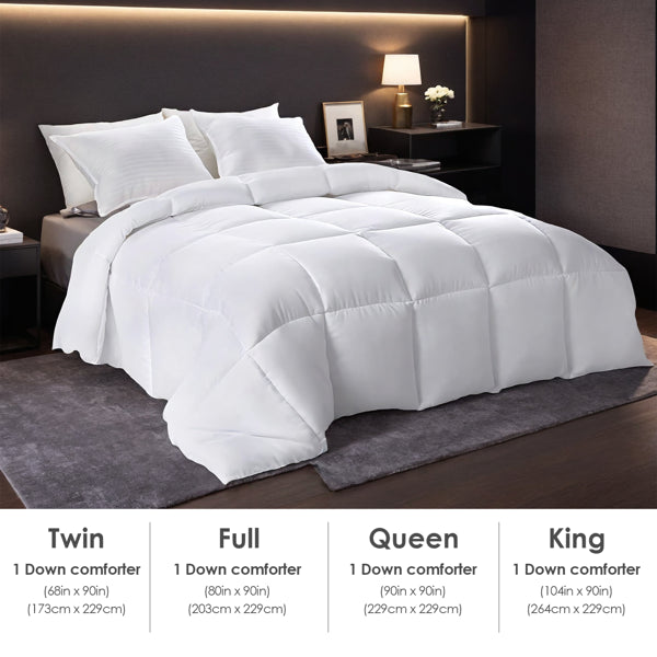 Extra Large White Checkered Duvet - Luxury Hotel-Grade Bedding