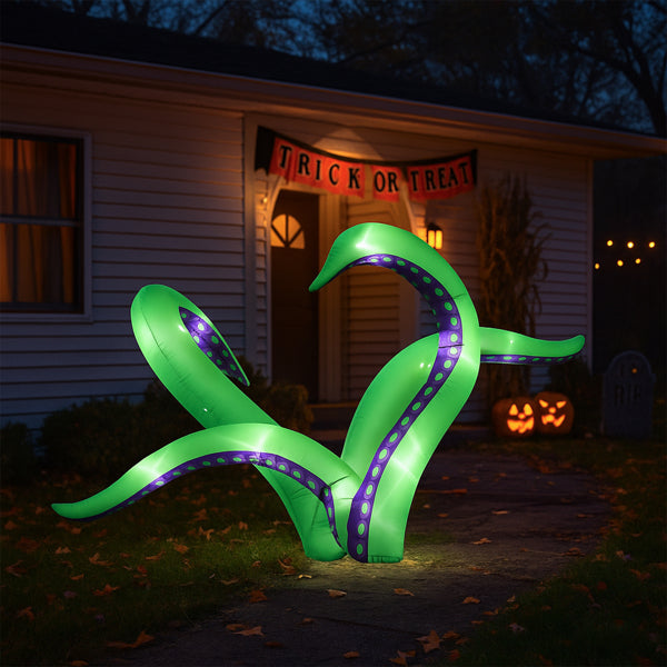 6.9FT Inflatable Octopus Tentacles - LED Halloween Decoration - 2 Pack