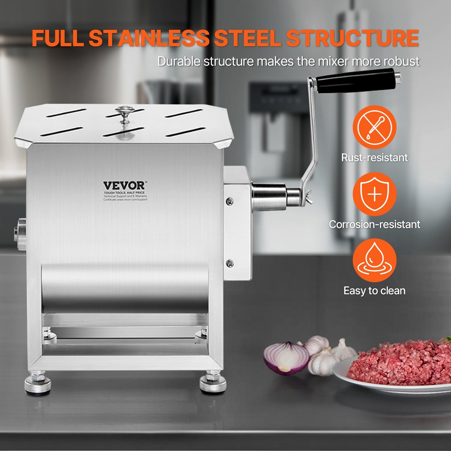 Manual Meat Mixer - 15LB Capacity Sausage Mixing Machine