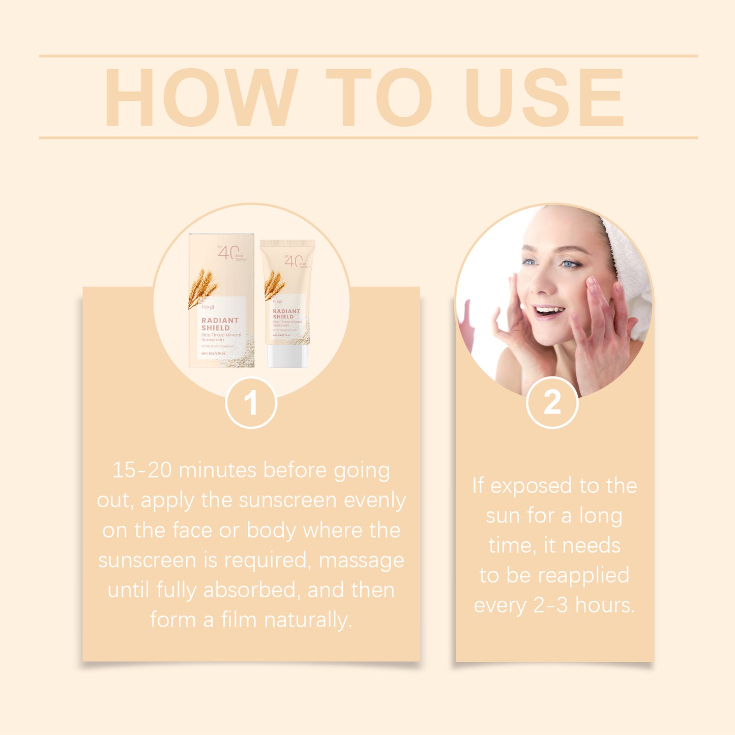 Gentle Facial Sunscreen & Moisturizing Cream - Rice Extract & Avocado Oil