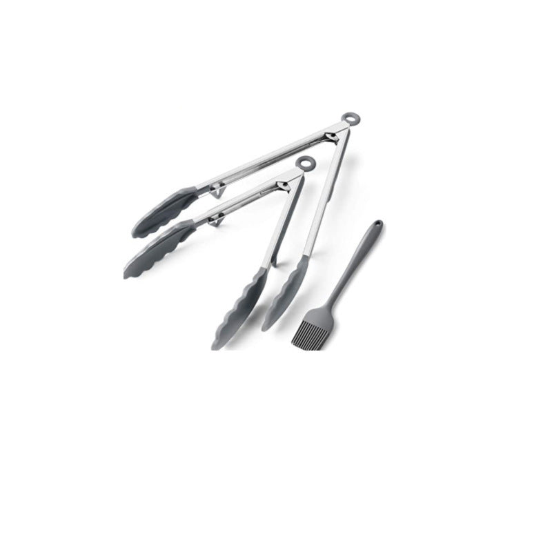 Silicone Food Clips 9 & 12 Inch Set BBQ Bread Kitchen Clips Stainless Steel