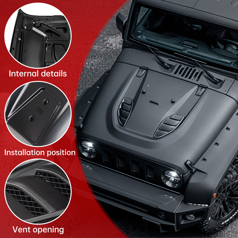 Vented Heat Dispersion Hood for Jeep Wrangler JK 2007-2017 - Black